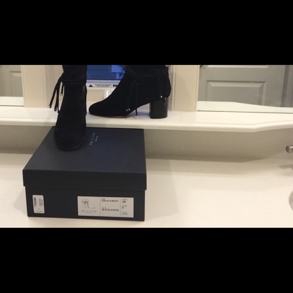Rag N Bon Black Suede Booties